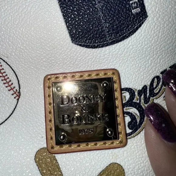 Dooney & Bourke White Sports Baseball Print Crossbody Bag - Picture 9 of 9